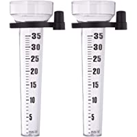 Los mejores  - Pack de 2 Pluviómetros Exteriores con Soporte para el Jardín- Plástico- Transparente- Hasta 35 mm-m²
